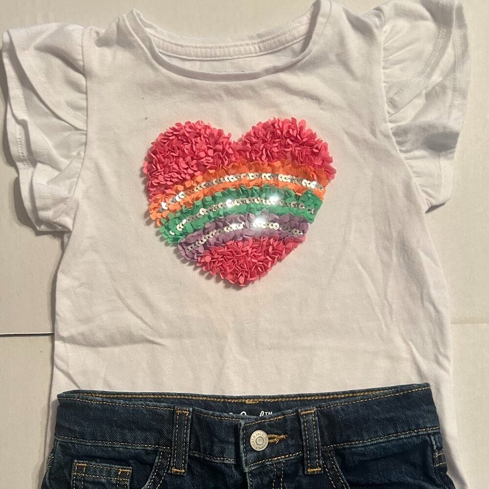 New Cat & Jack Lace Jean Shorts with 365 Kids Shirt New without tags Size 5T